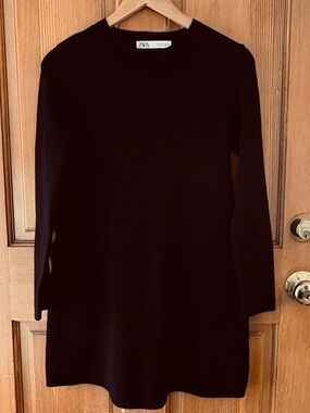 Zara Black Crewneck Long Sleeve Sweater